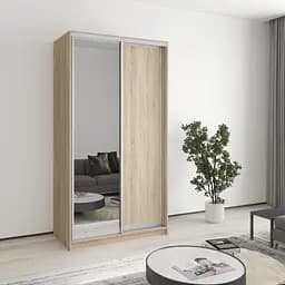 Шафа-купе дводверна MebelStar Стандарт AL ДСП/Дзеркало 110x45x210 см Дуб сонома (MBS-2370)