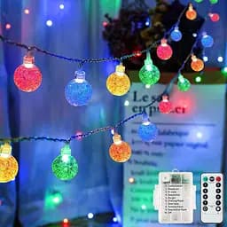 Гирлянда Ligarko с батарейным питанием, 7M/23ft 60LED крытые наружные гирлянды, 8 режимов с дистанционным управлением таймером