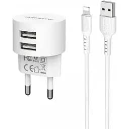 Зарядний блок із кабелем Borofone ba23a для IPhone IPad