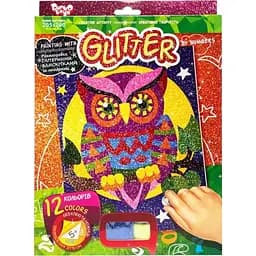 Раскраска глитерными блестками по номерам Danko Toys Сова РГН-02-03 мини 20.5х26 см