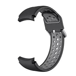 Браслет для Samsung Galaxy Watch 4 40mm - чорно-сірий ширина кріплення 20мм силікон перфорація розмір LWG (WB974979) - мініатюра 3