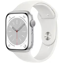 Apple Watch Series 8 GPS, 45mm, Silver, Спортивний ремінець білого кольору (Grade C) Seller Refurbished