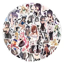 Стікерпак Цей дурних свин Набір наклейок GeekLand Rascal Does Not Dream of Bunny Girl Senpai 60 штук