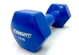 Гантель для фитнеса 5.0 кг EasyFit с виниловым покрытием синяя