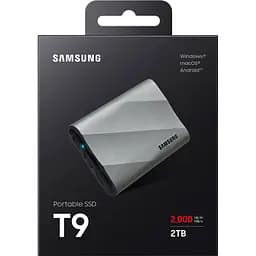 Зовнішній SSD накопичувач Samsung T9 2TB Grey (MU-PK2T0G) [124702] - мініатюра 6