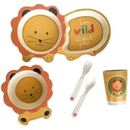 Дитячий бамбуковий посуд Левеня набір із 5 предметів BP3