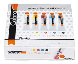 Набір водорозчинних олійних фарб Cobra 5х40 мл