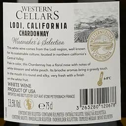 Вино Western Cellars Winemaker's Select Chardonnay, біле, сухе, 13%, 0,75 л (878452) - мініатюра 3
