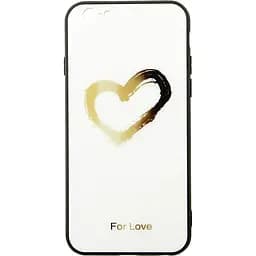 Чохол-накладка Toto Glass Fashionable Case Apple iPhone 6/6S Heart on White