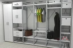 Шафа Гардероб Уні секція 5 серії Конект Ferrum-decor 220x60x50см Сірий метал ДСП Білий 32 мм (FRD-104515) - мініатюра 8