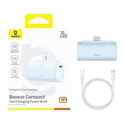 Універсальна магнітна батарея Baseus Compact Type-C Edition 5000 mAh 20 W Blue P10068306313-00 - мініатюра 5