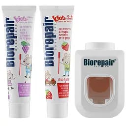 Набір Biorepair Веселе мишеня диспенсер та зубна паста, суниця, виноград, 2 шт., 100 мл