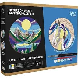 Набор для выжигания картины на дереве Rosa Start «Horse and Mountains» с красками в коробке