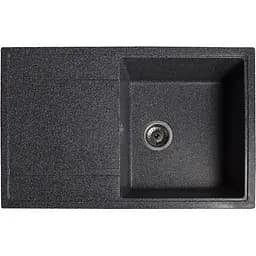 Гранітна кухонна мийка Romzha Jorum 78 Grafit (201) з крилом