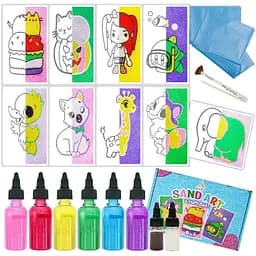 Детский набор для творчества картины из песка 9 в 1 KP-004 на картоне