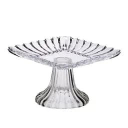 Тортовница стеклянная квадратная на ножке 16×16 см прозрачная для торта, десертов, сервировка стола Yiwu 64486-16