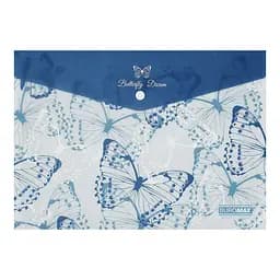 Папка-конверт А4 на кнопці MACHAON ARABESKI синя BM.3943-02 BUROMAX матовий напівпрозорий пластик (4823126816258)