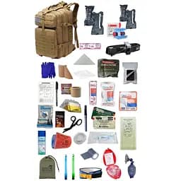 Укомплектований медичний тактичний рюкзак №3 Rescue Ready MOLLE 45 л світло-коричневий