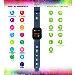 Розумний годинник з тонометром AMICO GO FUN Pulseoximeter and Tonometer Сині - мініатюра 3