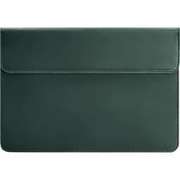 Кожаный чехол-конверт BlankNote Crazy Horse на магнитах для MacBook 15 дюймов Зеленый