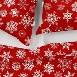 Комплект постільної білизни Cosas Winter CS1 Євро червоний (SnowflakesWhiteRed_El160-RoseLight30_200) - мініатюра 3