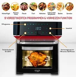Аерофритюрниця 8 в 1 аеродуховка 13 л Adler AD 6309 2500 Вт - мініатюра 8