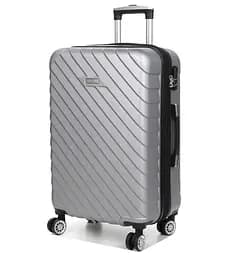 Валіза середня M ABS-пластик Madisson Snowball 03403 68х44х27см 68+13л Срібна