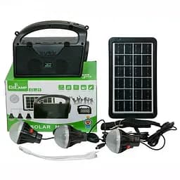 Ліхтар (станція) на сонячних батареях CL-21 5W 3 лампи + Powerbank + FM + Bluetooth + microUSB (4 режими) - мініатюра 2