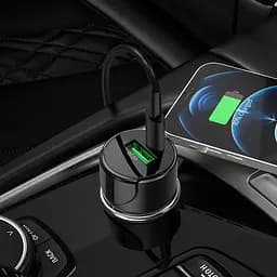 Адаптер автомобільний HOCO Light road dual port digital display car charger Z42 - мініатюра 4