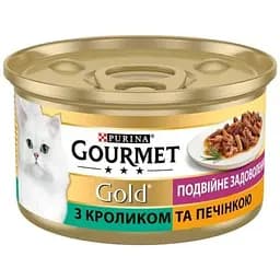 Влажный корм для кошек Gourmet Gold Кусочки в соусе Двойное удовольствие с кроликом и печенью 85 г