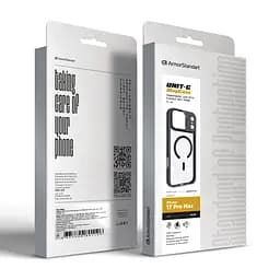 Чехол Apple iPhone 17 Pro Max, Unit MagSafe, черный, прозрачный, магсейф, противоударный, магнитный, панель-накладка с поддержкой MagSafe, с поддержкой беспроводной зарядки, TPU+PC, защита всего корпуса, ударопрочный, ArmorStandart (ARM87913) - мініатюра 6