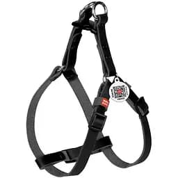 Шлея котів та дрібних собак Waudog Classic шкіряна з QR паспортом, пластиковий фастекс, XS чорна