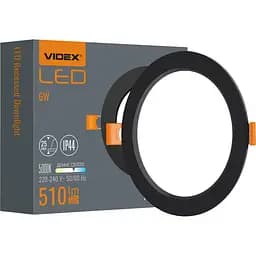 Вбудований світильник Videx LED Back круглий 6W 5000K Black (VL-DLBR-065B)