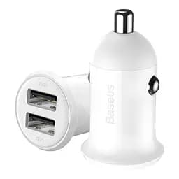 Зарядный 2 порта - автомобильный адаптер BASEUS Grain Pro Car Charger (CCALLP-02) белое