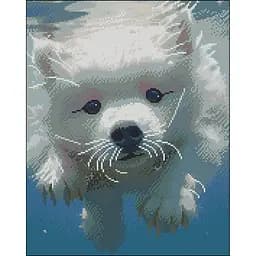 Алмазная мозаика Strateg ПРЕМИУМ Пушистый пловец без подрамника размером 40х50 см (ZAV4050-9)