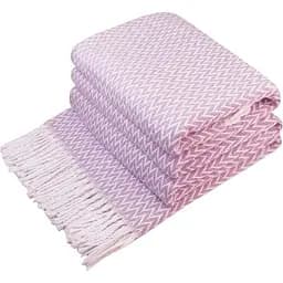 Плед Love You бавовна 200х140 см зигзаг ліловий (4588)