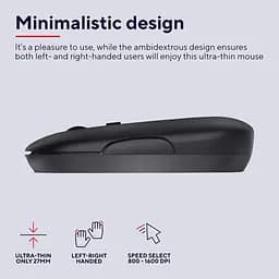 Мишка Trust Puck Wireless/Bluetooth Silent Black (24059) - мініатюра 9