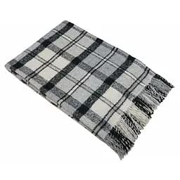 Плед вовняний Vladi 140x200 Палермо біло-сірий-темно-сірий