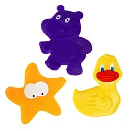 Набор ковриков для купания "Уточка, звезда, бегемот" Mega Zayka MGZ-0902-1 на присосках