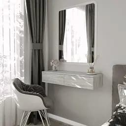 Підвісний туалетний стіл для макіяжу з двома висувними шухлядами II FT-226 Бетон