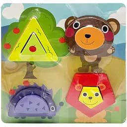 Дитячий дерев'яний пазл-вкладиш Bambi 3D Африканські тварини C15057-2