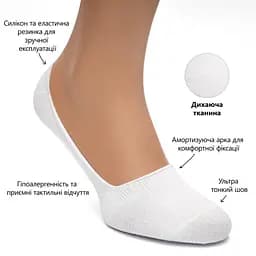 Набір 4 пари безшовних дихаючих слідів з силіконом ORGANIC cotton JILL ANTONY 35-37 women's - мініатюра 2