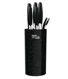 Набор ножей для кухни с подставкой Zepline ZP-046 кухонные ножи и подставки черный