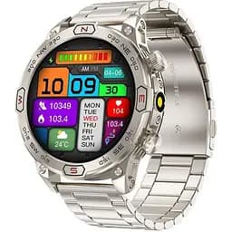 Чоловічий смарт-годинник Smart Watch KC86 з AMOLED дисплеєм підтримкою дзвінків і 2 змінними ремінцями в комплекті