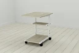 Стол приставной Ferrum-decor Адан 62x40x60 металл Белый ДСП Дуб Сонома 16мм (FRD-102494)