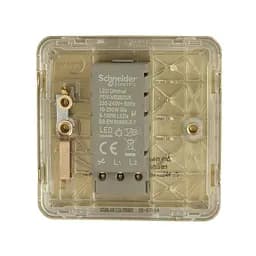 Schneider Electric GGBL6012LMSBS безгвинтовий Liss Cover світлодіодний диммер 1 швидкість 2 колії 100 Вт/ВА сатинована латунь - мініатюра 4