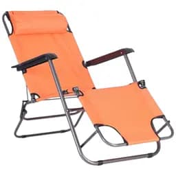 Шезлонг складаний Art Metal Furniture Круїз чорний/оранж (545752)