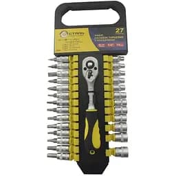 Набор торцевых насадок с трещоткой  1/4" Сталь 27 шт. (96396)