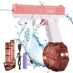Водяний акумуляторний пістолет Glock Water Gun (250ml) with lithium battery Pink - мініатюра 2