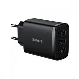 Мережевий зарядний пристрій Baseus Compact Charger 3USB 17 W CCXJ020101 Black